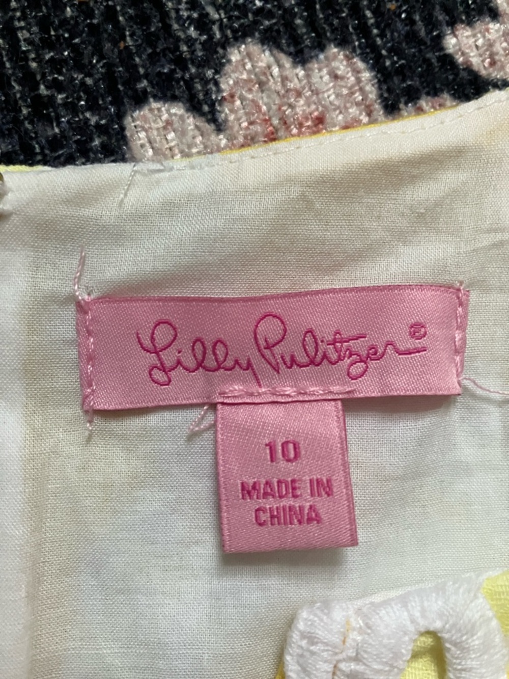 Lilly Pulitzer yellow and white floral embellished cotton Magnolia summer top 10 - Picture 8 of 14
